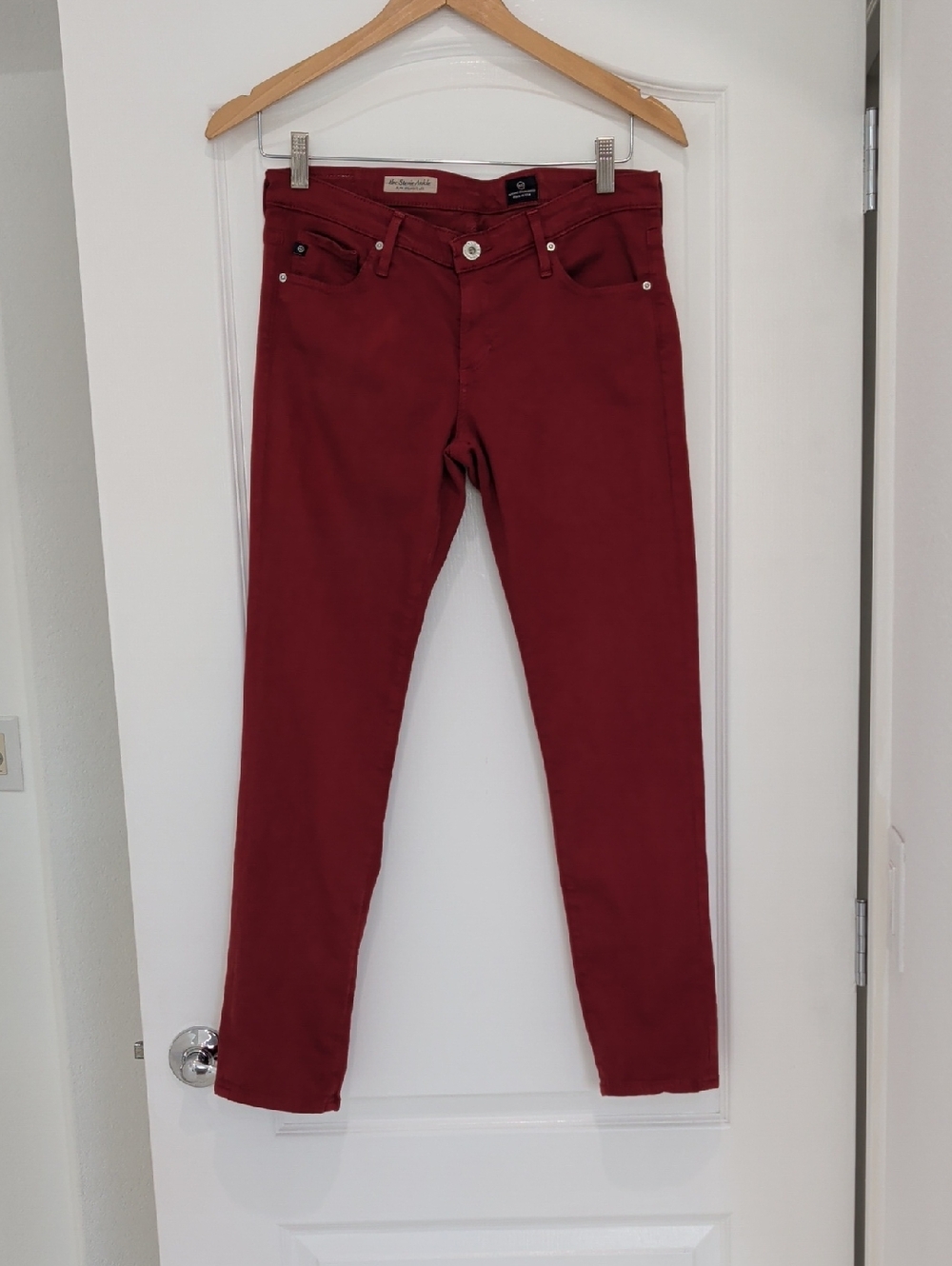 AG Adriano Goldschmied STEVIE ANKLE SLIM STRAIGHT LEG Rust Burnt Orange Jeans 28